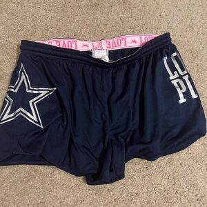 Dallas Cowboys PINK Victoria's Secret Blue Athletic Performance Shorts